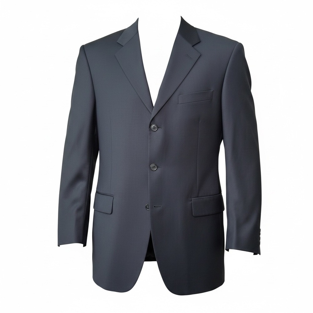 DKNY Suit Jacket Mens Navy Blue Vitale Barberis Canonico Wool Classic 40 L